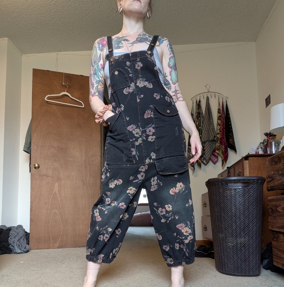Floral Harem Overalls